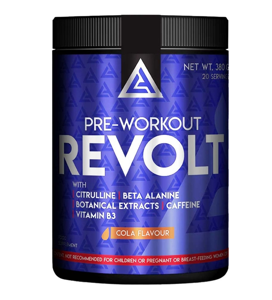 Booster Lazar Nutrition Pre Workout Revolt sans aspartame, améliore la concentration et l'endurance 380g