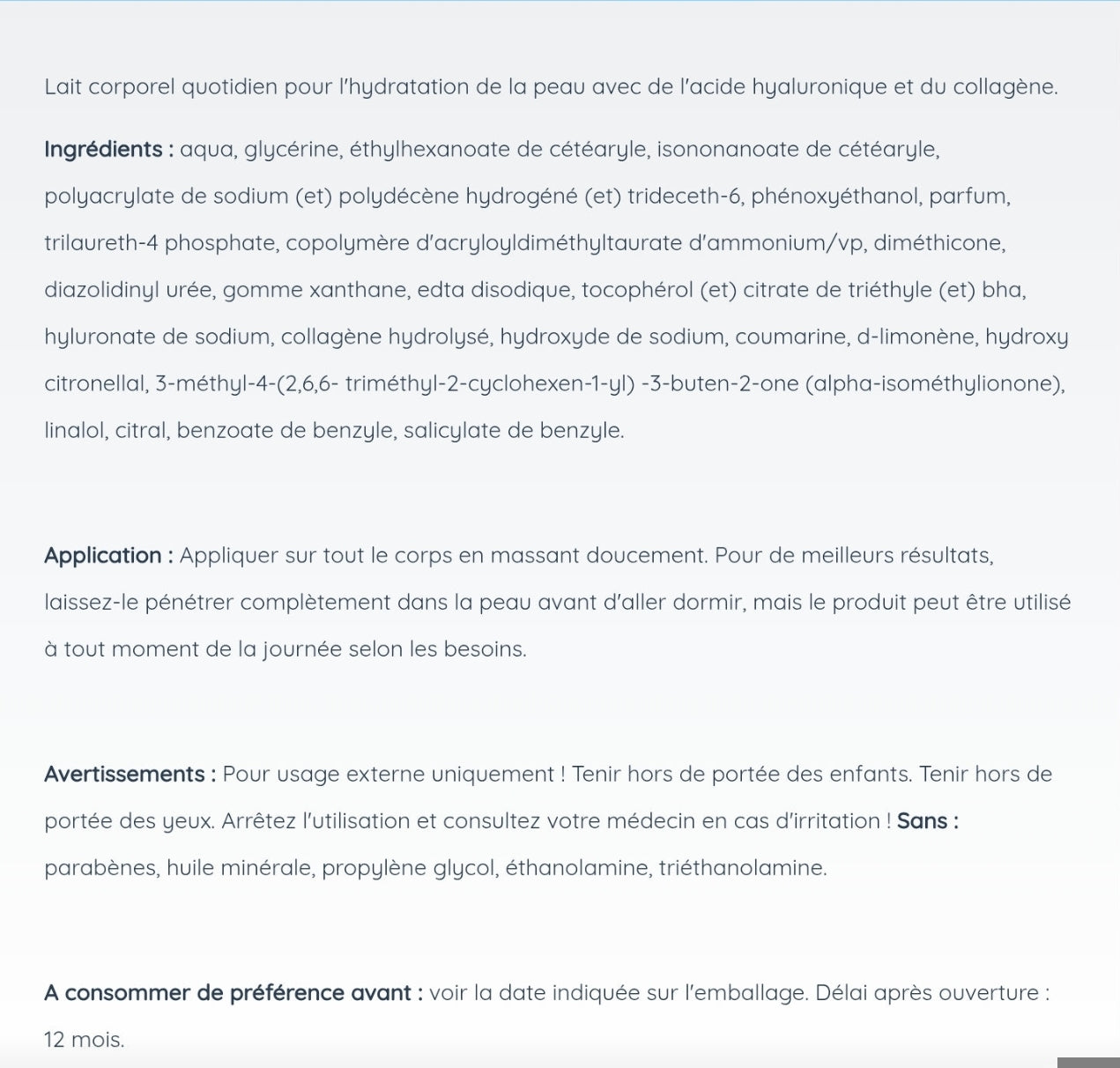 Collagene+Acide Hyaluronique creme Premium