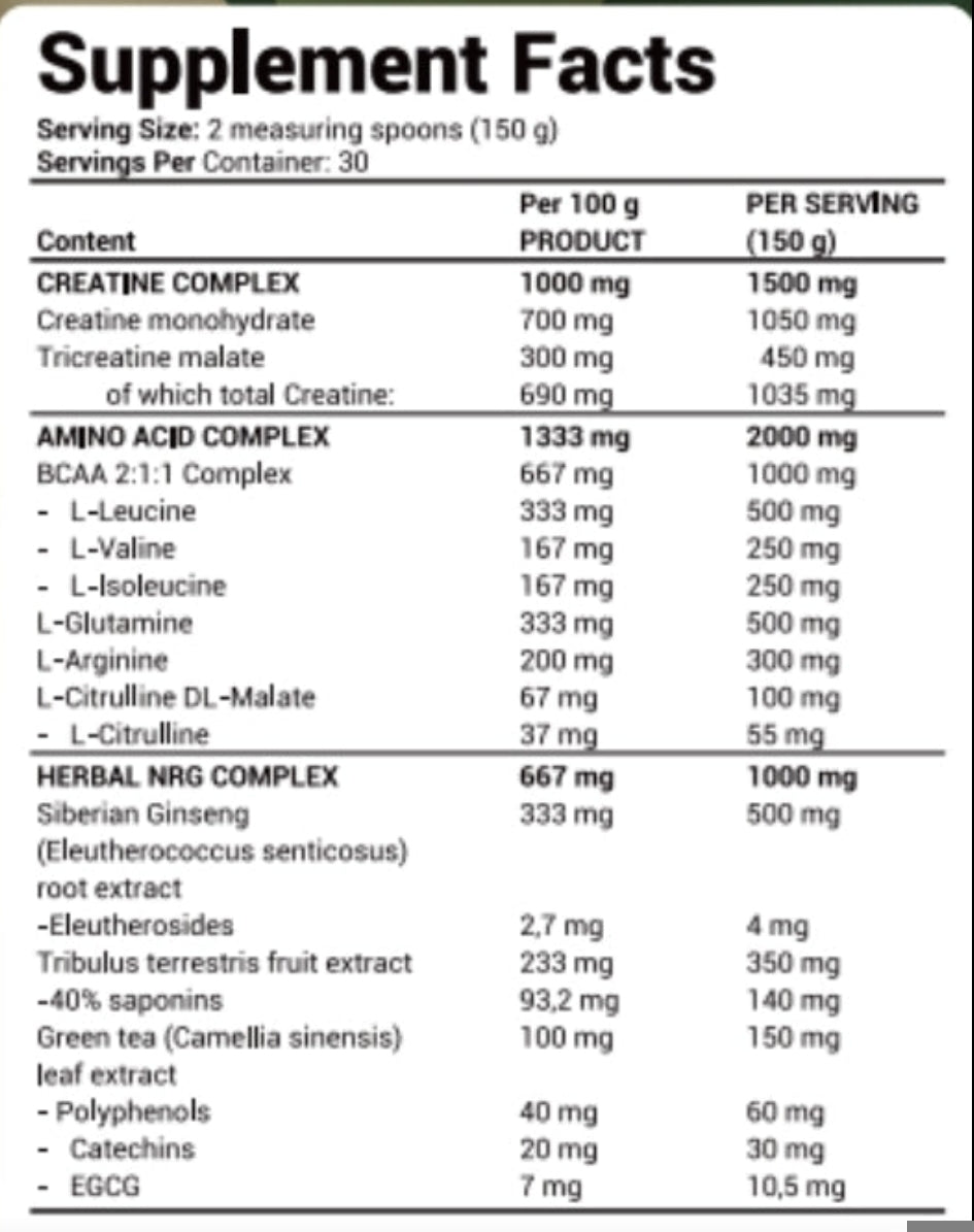 Proteine Mass Squad+Créatine+BCAA+Tribulus