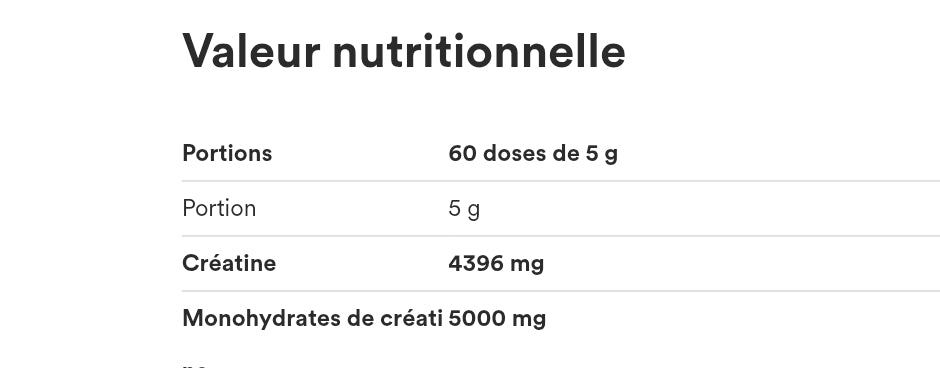 100% Créatine Monohydrate