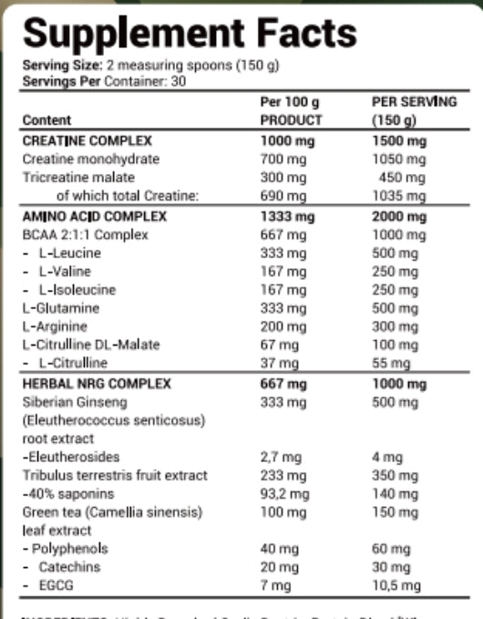 Proteine Mass Squad+Créatine+BCAA+Tribulus