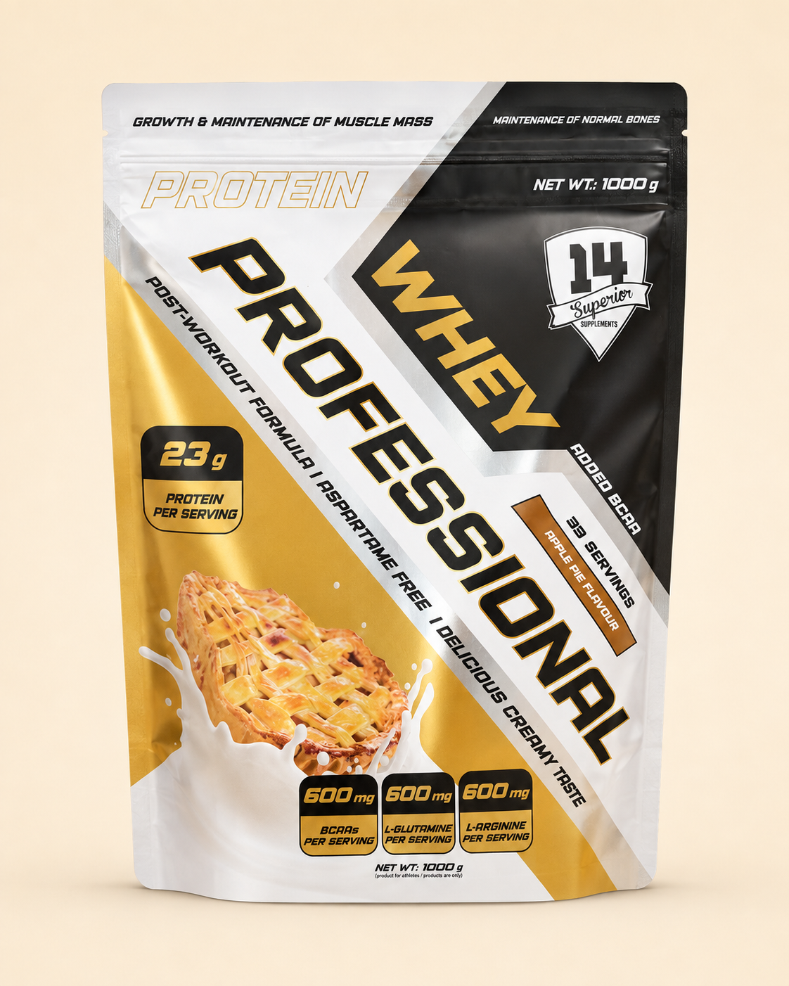 Proteine WHEY APPLE PIE : LE GOÛT D’UNE TARTE, LA PUISSANCE DE 23 G DE PROTÉINES